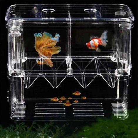 Boîte d'élevage de poissons, aquarium d'élevage double couche en acrylique, boîte d'isolation -- (1/5)