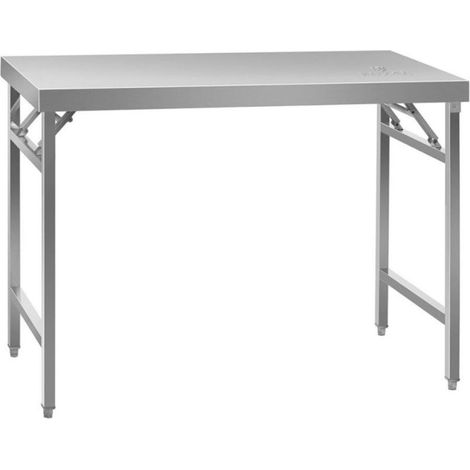Tavolo da lavoro professionale da cucina in acciaio inox pieghevole 120 x 60 cm 140003706