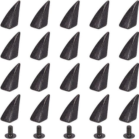 Lot de 20 rivets coniques en métal couleur canon de fusil, à visser, pour sacs, chapeaux, chaussures, cuir, ras-de-cou, accessoires de loisirs créatifs. (1/5)