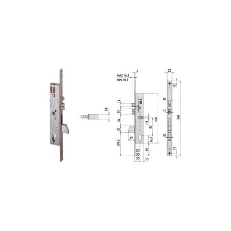ELETTROSERRATURA DA INFILARE PER MONTANTI CON QUADRO E SCROCCO 16215  mm.35 (16215350)    CISA