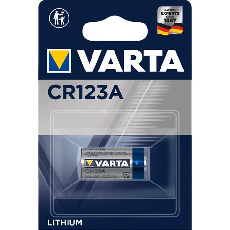 Pila varta lithium cr123a 3v (blister 1 unid.) ø17x34,5mm