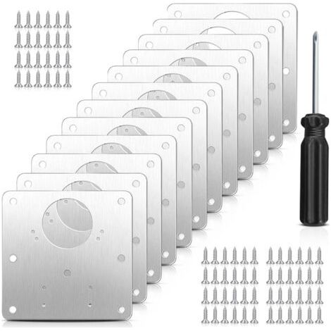 Kit de réparation de charnière, plaque de réparation de charnière d'armoire, 12 pièces pour armoires, kit de réparation de charnière en acier inoxydable, adapté au placard, fenêtre ave