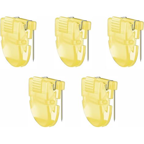 Lot de 5 clips muraux en tissu pour mur de bureau Jaune transparent (1/5)
