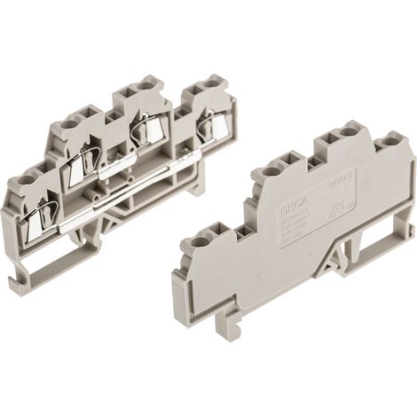 Bloc de jonction à deux étages RS PRO, 2.5mm², Fixation à ressort, Beige ( Prix pour Paquet de 5 )
