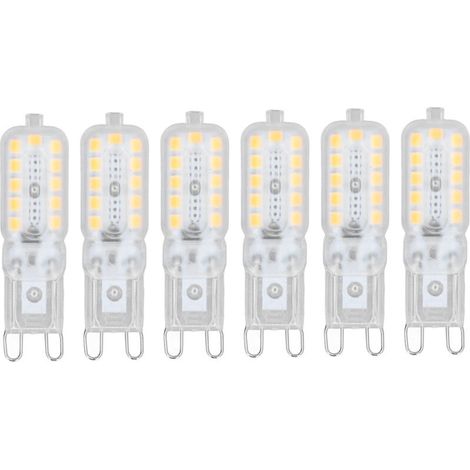6 pièces G9 LED ampoule 5W couvercle Transparent 22LED variable G9 ampoule pour plafonnier applique murale lampe de table blanc naturel 220-240V (1/5)