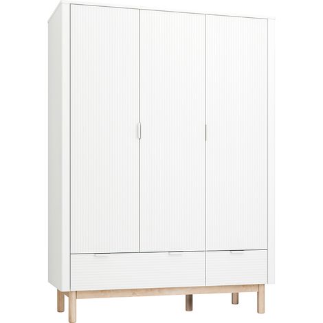 Armadio 3 ante 2 cassetti Miloo bianco 198cm