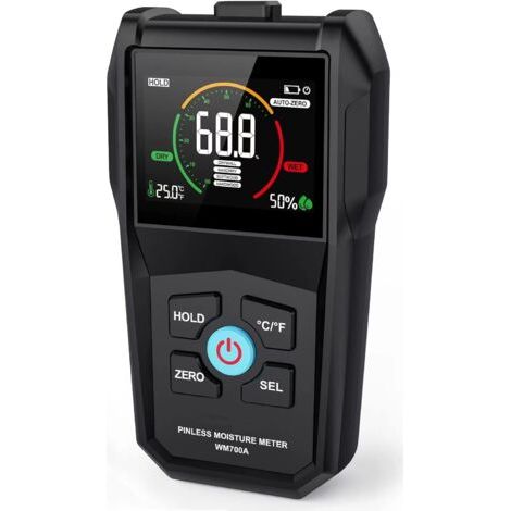 Testeur Humidité Bois Humidimètre Murs Détecteur d'Humidité Numérique  sans Aiguille Hygromètre Alarme avec Batterie et Écran LCD pour Matériaux Bois Murs Construction Plancher Béton Papier