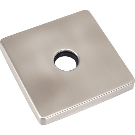 Cache bras de douche carré universel décoratif XL en acier inox rosace fil tiré pour salle de bains (1/5)