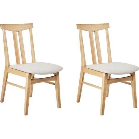 Esszimmerstuhl 2er Set AVALON Holz Hellbeige