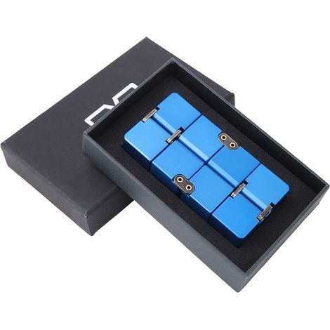 Cubo infinito in lega di alluminio – Giocattolo antistress blu per la scrivania (1/5)