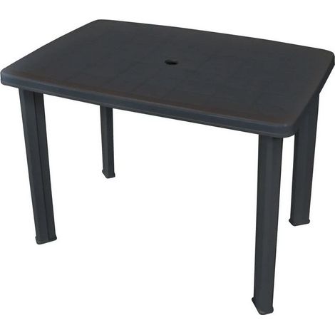 Table de jardin plastique anthracite Bouka 101cm (1/2)