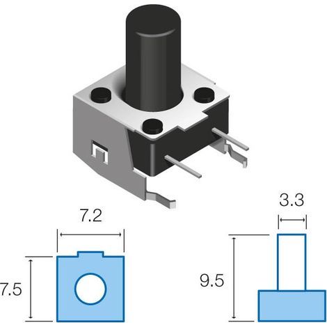 Sw068 Bouton-poussoir Touch 7,5x7,2mm Bouton-poussoir 6mm Long Sw068