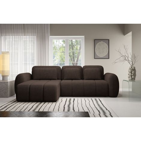 Ecksofa Schlafsofa Sofa CARIA in Stoff Quelle Braun Ottomane Links (1/5)