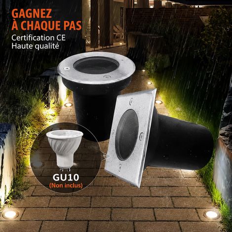 Spot encastrable de sol extérieur rond 120130MM GU10 acier inoxydable IP65 120 2 kg – Livraison gratuite (1/5)