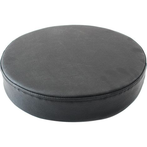 Coussin De Chaise Ronde Imperméable/Galette De Chaise en Cuir PU,35/40/45/50cm Coussin De Siège De Voiture, for Intérieur Et Extérieur, Jardin, Cuisine, Bureau(Black,13.8x2in/35x5cm)
