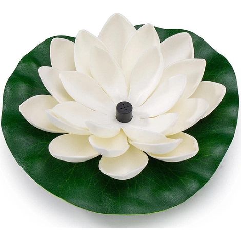 Vtizikl Fontaine Solaire Flottante aménagement paysager de l'eau Salle de Jardin Lotus Feuille Fontaine Fontaine Piscine Eau de la Piscine pour Bain d'oiseau, Fishtank, Pond Garden,White (1/4)