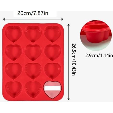 Moule Silicone 12 Compartiments - 1, Micro-Ondable, Chocolat Bonbon Gâteau Bougie Cuneary (1/5)