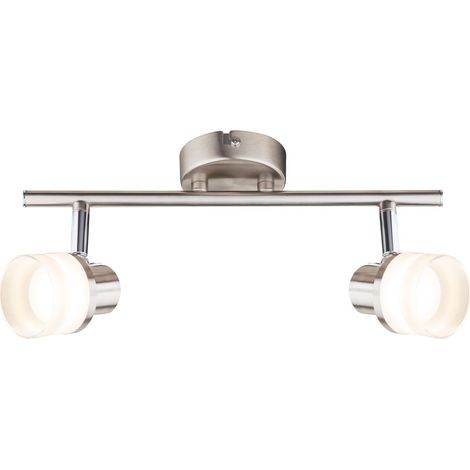 Wand- und Deckenleuchte Deckenstrahler 2 flammig Deckenlampe zwei Strahler, beweglich, 2x 3,5 Watt LED 190Lm warmweiß, L 31,5 cm