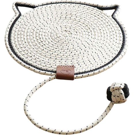 Tapis à griffer pour chat avec balle intégrée, protège-meubles, canapé, tapis de sol à griffer pour chat-white (1/5)