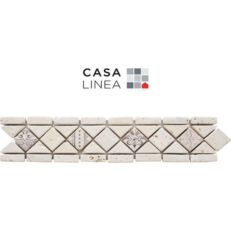 LISTEL RENAISSANCE ROMA TRAVERTIN NATUREL 1 PIÈCE 6 X 28,5 CM CASA LINEA