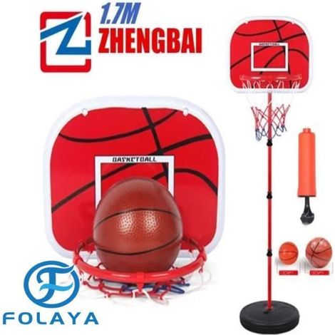 Mini Panier de Basketball - FOLAYA - Ajustable 170cm - Support en Fer - Base en ABS - Pour Enfants (1/2)