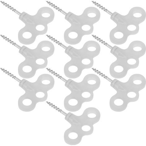 Lot de 10 piquets de tente lumineux à trois œillets avec embout en plastique pour le camping et les activités de plein air. (1/5)