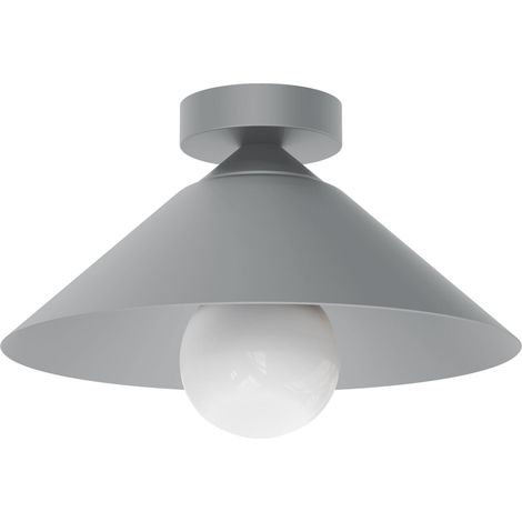 LUMICOM  CHAPEAU Plafoniera, 1XE27, max 42W, metallo, grigio, D25cm