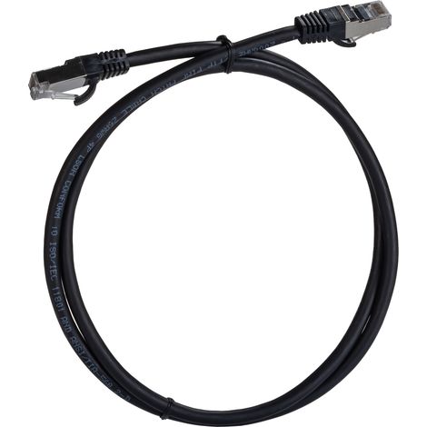 Câble cat 8 catégorie 8 S/FTP RS PRO, Noir, 1m LSZH Avec connecteur Droit LSZH ( Prix pour 1 )