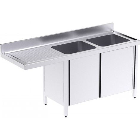 Plonge avec Porte à Droite et Espace pour Lave-Vaisselle Gamme 600 - Distform