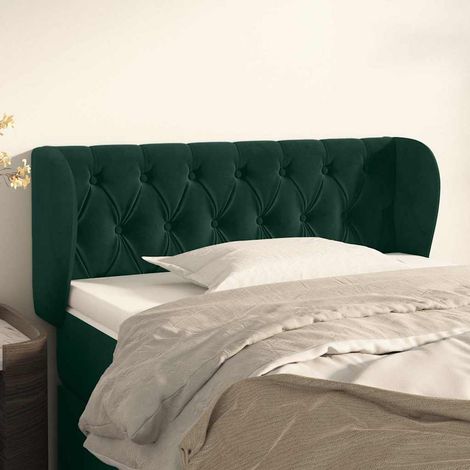 vidaXL Cabecero de terciopelo verde oscuro 93x23x78/88 cm (1/5)