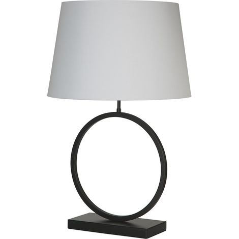 Lampe de table Elegant noir avec capuche blanche - EU93101WH (1/3)