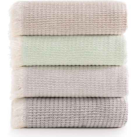 Todocama – Copriletto Multiuso per Divano, Coperta Foulard, Plaid per Letto, Copridivano Copriletto, Jarapas, Prodotto in Spagna, Goffre (Verde, 180x260cm). (1/5)