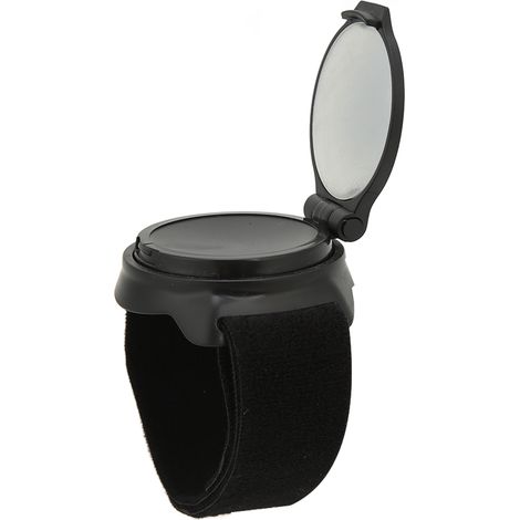 Rétroviseur vélo nylon, bracelet poignet/bras, design convexe noir 5cm diamètre, rétroviseur arrière moto (1/5)