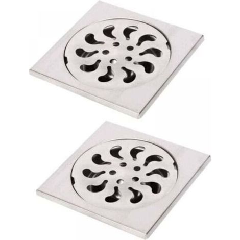 10x10x30mm 2pcs Siphon de Sol Acier Inoxydable, Grille de Douche Carrée Filtre de Douche Drain de Douche Attrape Cheveux pour Salle de Bain (1/5)