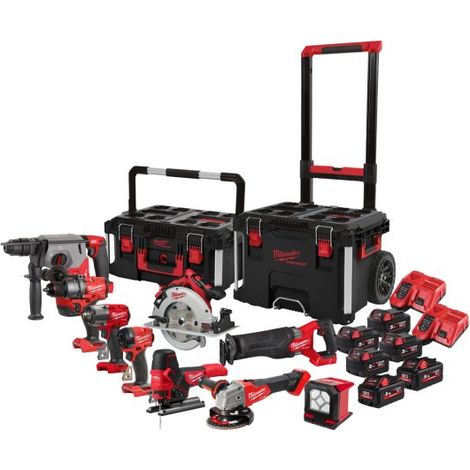 Milwaukee- M18FPP9A-555T Kit d'outils sans fil avec 12 douilles à percussion et jeu de lames de scie sabre (1/2)