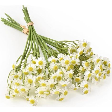 Flores artificiales, Ramo de manzanilla, 12 tallos, Ramo de seda, 27 cm, Margarita, Ramo artificial, Flores de seda, para ella, Día de la Madre (1/5)