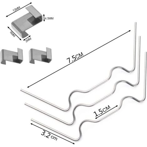 120 clips de fixation en acier inoxydable pour vitres de serre (dont 60 clips en W pour vitrage de serre et 60 clips de recouvrement en Z pour vitrage de serre) (1/2)