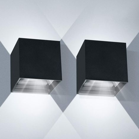 Pack 2 Apliques LED 12W IP65 – Luz Blanca Fría 6500K Exterior (1/5)