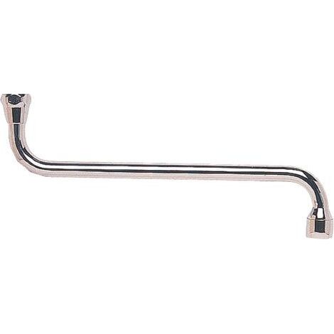 Blanc Habitat – Bec pour robinet standard chromé – Écrou 15/21 – Longueur 150mm – Avec aérateur – Vendu à l'unité (1/2)