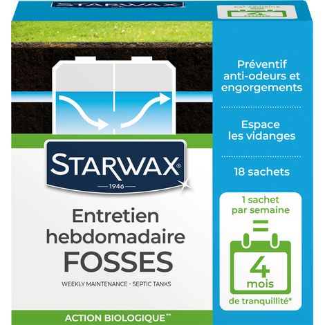 Entretien hebdomadaire pour fosses septiques 450g STARWAX
