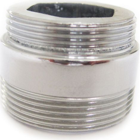 Réduction aérateur de robinet M22/M24 – Adaptateur laiton chromé – Filetage extérieur M22 vers M24 – Hauteur 17 mm – Pepte