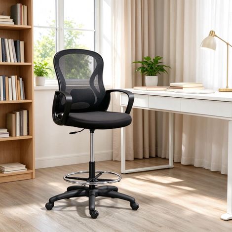 Bürostuhl Höhenverstellbar Drehbar – Netzbezug, Fußstütze, Arbeitsplatz (1/5)