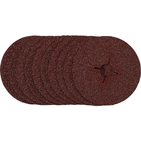 Draper 115mm Fibre Sanding Discs, 24 Grit, Pack of 10 (1/5)