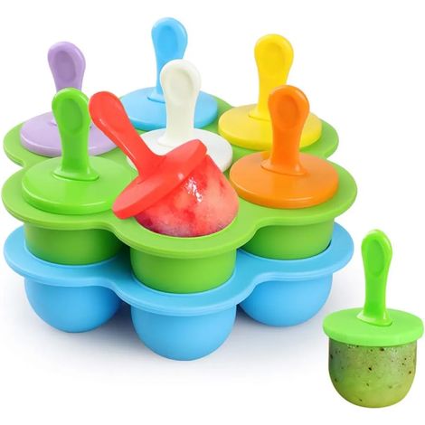 Moules à glace en silicone, lot de 2, moules à sucettes glacées mini, formes à popsicle en silicone, fabricants de glaçons artisanal (1/5)