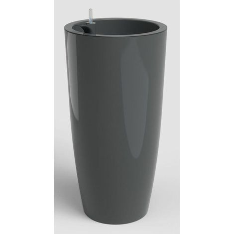 Pot de fleurs sur pieds ARTEVASI Santorini auto-arrosage anthracite Ø40 x H78 cm 72 L (1/5)