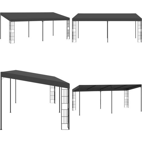 Wand-Pavillon 3x6 m Anthrazit Stoff - Sonnenschutz - Terrassenpavillon (1/5)