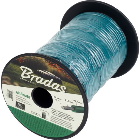 Begrenzungskabel für Mähroboter ULTIMATE 2,7mm x 50m Begrenzungsdraht für automatische Rasenmäher zur unterirdischen Verlegung LM-CU27050GR (1/2)