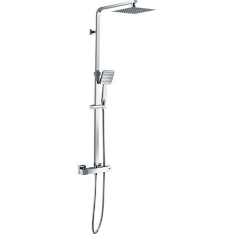 RAK Origin Thermostatic Square Bar Mixer Shower with Shower Kit + Fixed Head - Chrome (1/2)