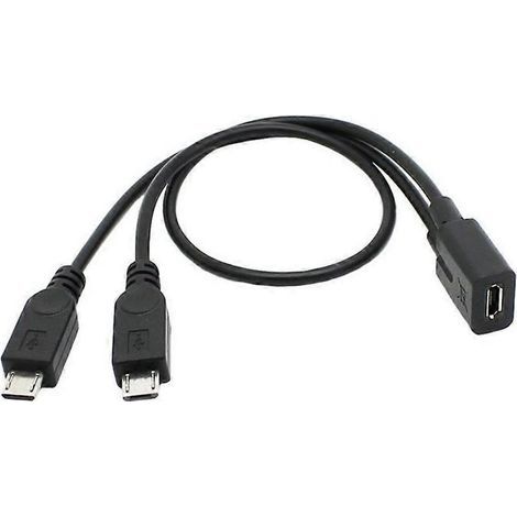Micro-USB-Splitterkabel, 1 Buchse auf 2 Stecker, Ladeverlängerung (1/5)