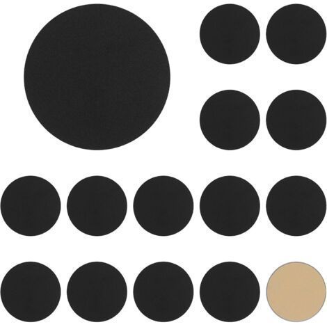15 Plaques de couverture, Auto-adhésives, Fer noir, 60 mm, Pour serrures portes et meubles (1/5)
